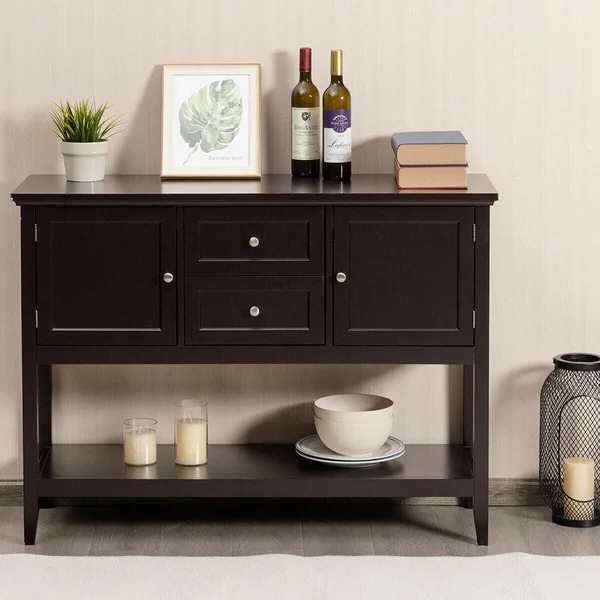 Wooden Sideboard Buffet Console Table-Brown