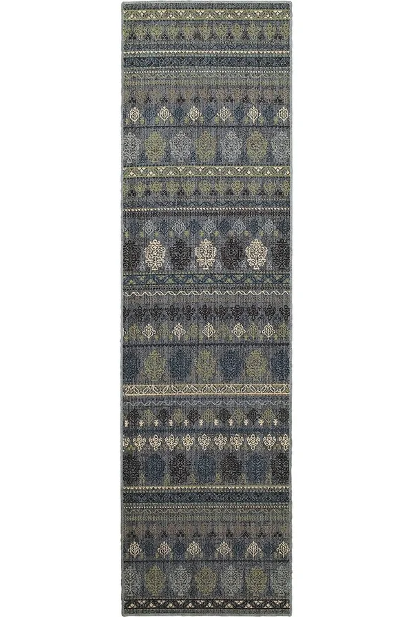 Tommy Bahama Vintage 591E2 2&7x22 x 9&4x22 Runner Blue - Blue Area Rug