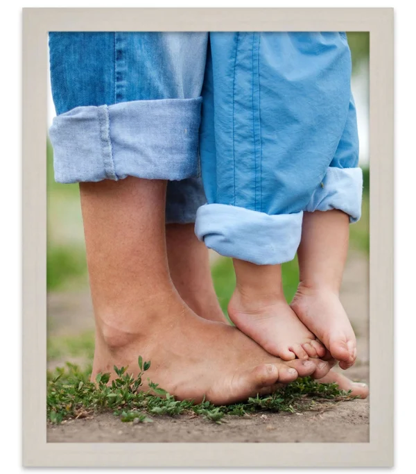 CustomPictureFrames.com 14x45 White Wash Wood Picture Frame - with Acrylic Front and Foam Board Backing