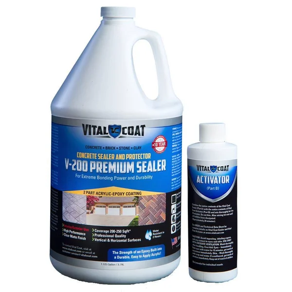 Vital Coat V-200 Protective 9 lb. Water Base Acrylic Epoxy Quick Drying Concrete Masonry and Stone Sealer