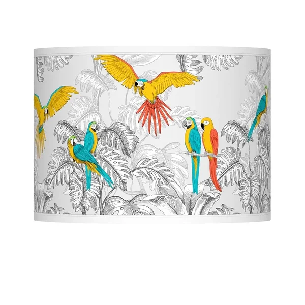 Giclee Glow Macaw Jungle Giclee Lamp Shade 13.5x13.5x10 (Spider)