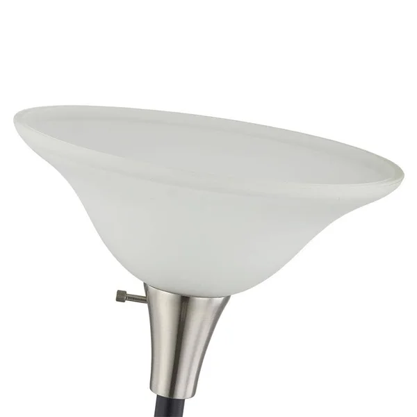 Allen + Roth Grancove 70.92-in Nickel and Espresso Torchiere Floor Lamp - FF18-002-1