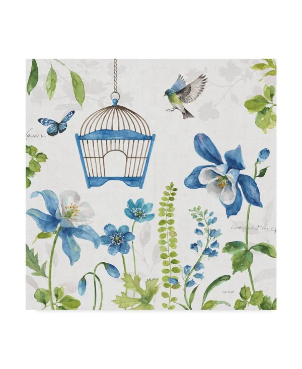 Trademark Fine Art 'Blue and Green Garden IV' Canvas Art by Lisa Audit - Size: 24 x 24
