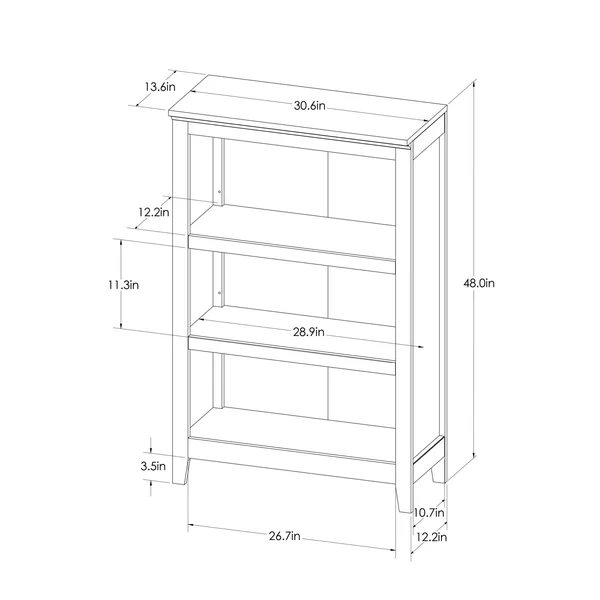 Threshold Carson 3 Shelf Bookcase - Rustic