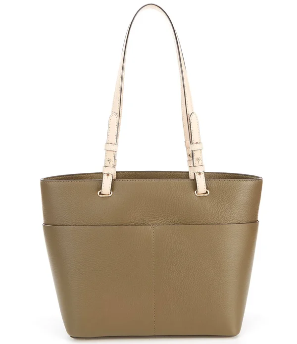 Michael Kors Bedford Pebble Leather Pocket Tote (olive)
