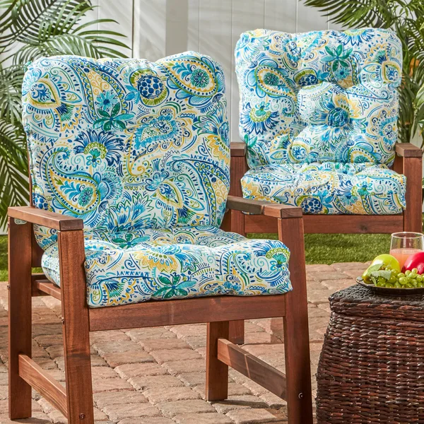 Set of 2 Outdoor Seat/Back Chair Cushion Baltic Greendale Home Fashions - 42 x 21 x 4 inches
