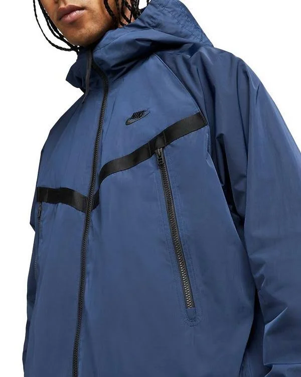 Nike Men's Sportswear Tech Essentials Windrunner Jacket in Blue/Midnight Navy Size Large, Nylon/Polyester