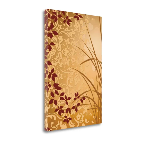 Tangletown Fine Art Golden Flourish II by Edward Aparicio - Giclee Print on Wrap Canvas, 20x22x29x22