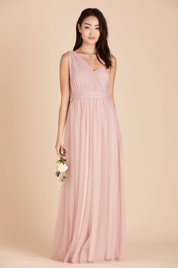 Birdy Grey Christina Convertible Tulle Bridesmaid Dress in Dusty Rose Xs - Dusty Rose