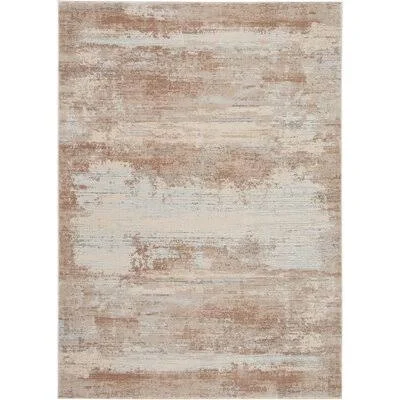 Williston Forge Comer Abstract Beige Area Rug, Size: Rectangle 5'3 inch x 7'3 inch