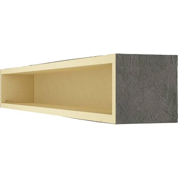 Ekena Millwork MANURS08X08X48ES 8x22H x 8x22D x 48x22W Rough Sawn Faux Wood Fireplace Mantel - Aged Ash