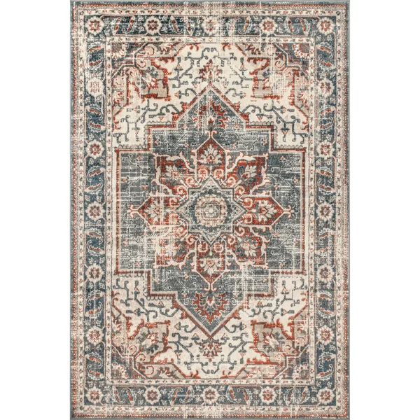 nuLOOM Luna 8 x 10 Blue Indoor Medallion Area Rug, OWLN03A-8010