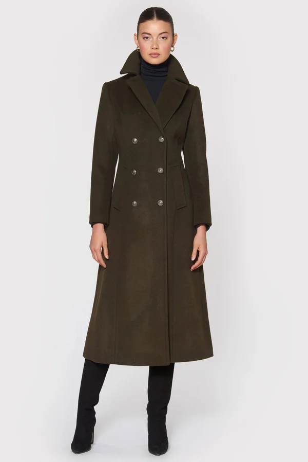 1 Madison Donna Wool Coat - Olive Womens Luxury Winter Coat Olive