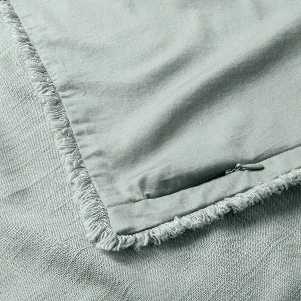 King Heavyweight Linen Blend Duvet Cover & Sham Set Sage Green - Casaluna