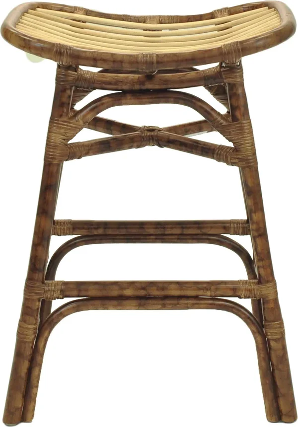 New Pacific Direct 2400005 Beyla Rattan Counter Stool - Marble Brown