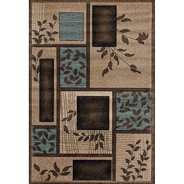 MDA Home Glamour Brown/Red Polypropylene Area Rug - 8&1x22 x 10&5x22