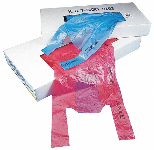 Zoro Select 5dup6 T-Shirt Bags, Orange, 21 in. L, pk1000