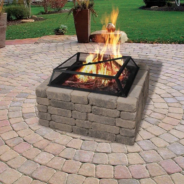 24x22 Round Fire Pit Log Grate Blue Sky Outdoor Living