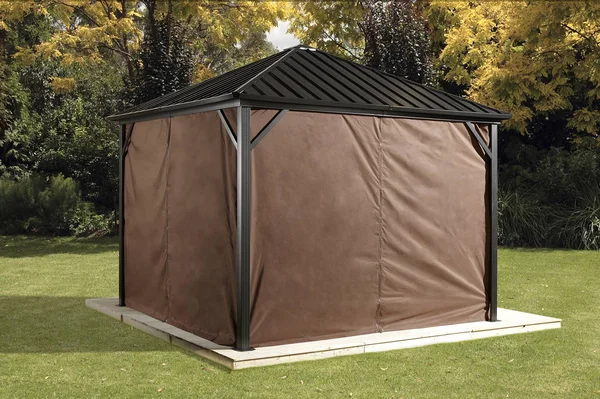 Sojag Curtains Dakota 10 x 12 ft. Brown Gazebo - 135-9163872