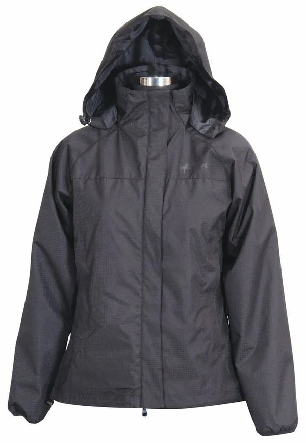 Equine Couture Ladies Amazon Rain Shell Jacket - XL, Black