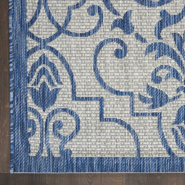 Nourison Garden Party GRD04 Area Rug, Ivory Blue, 7& x 10&