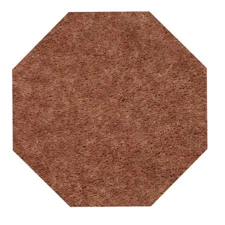 Home Queen Solid Color Octagon Shape Brown 8' Octagon - Area Rug