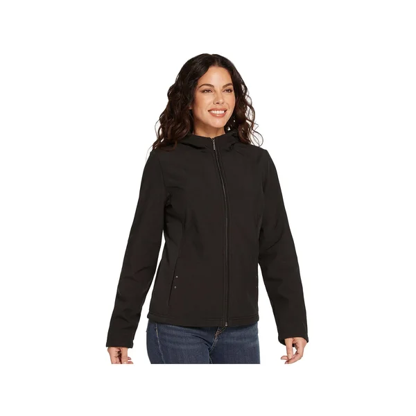 Weatherproof Fleece Lined Soft Shell Hooded Active Jacket M Blackf60