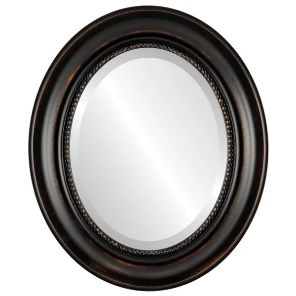 Heritage Framed Oval Mirror in Rubbed Bronze - Antique Bronze - 21x25