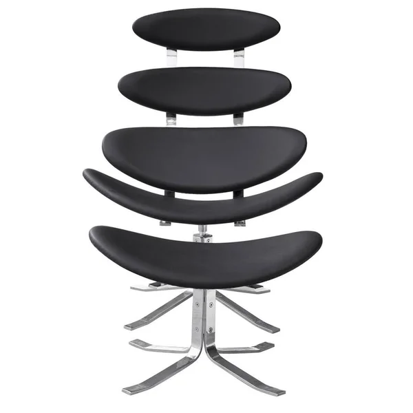 Fine Mod Imports Crono Chair and Ottoman - White