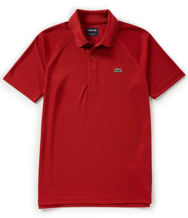 Lacoste Men's Sport Technical Pique Tennis Polo, Red, S