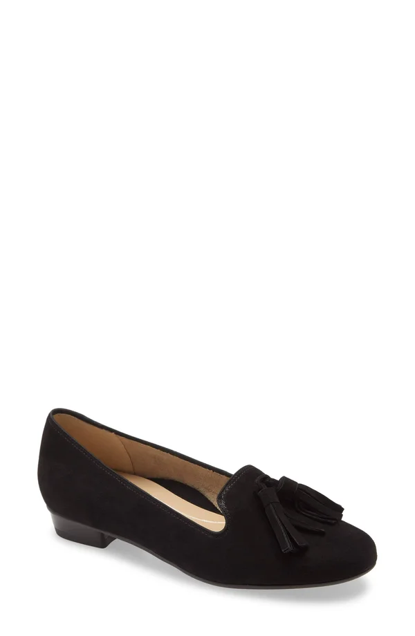 Women's Ara Belinda Ballet Flat - 10 M - Black/ Leopard Print Leather