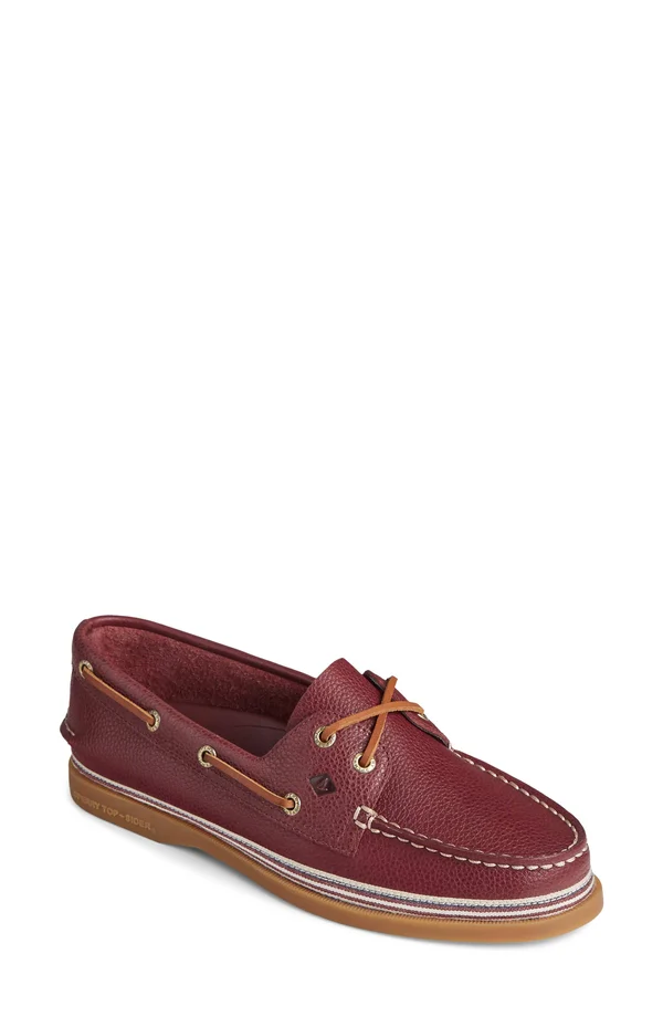 Women's Sperry Top-Sider Authentic Original Tumbled Leather Boat Shoe, Size: 8.5, Brown