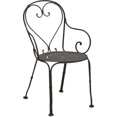 Woodard Parisienne Patio Dining Chair; Hammered White