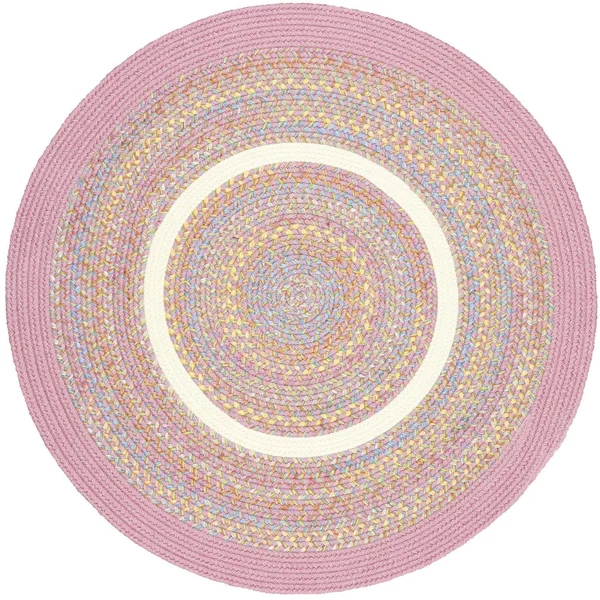 Rhody Rug Kid's Place Indoor/Outdoor Braided Rug - Pink 6& Round