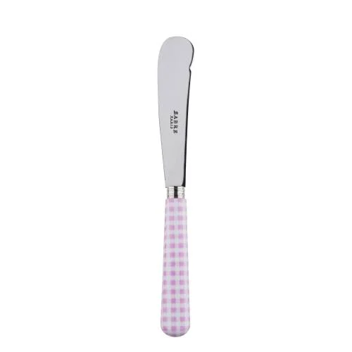 Set of 4 Sabre Gingham Pink Butter Spreader