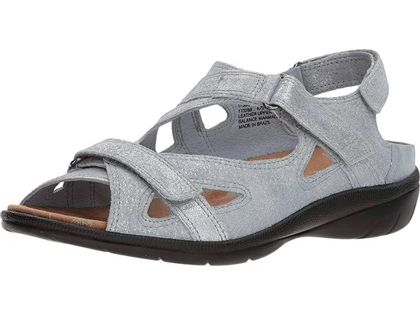 Drew Women's Lagoon Hook and Loop Sandal, Denim Dusty Leather