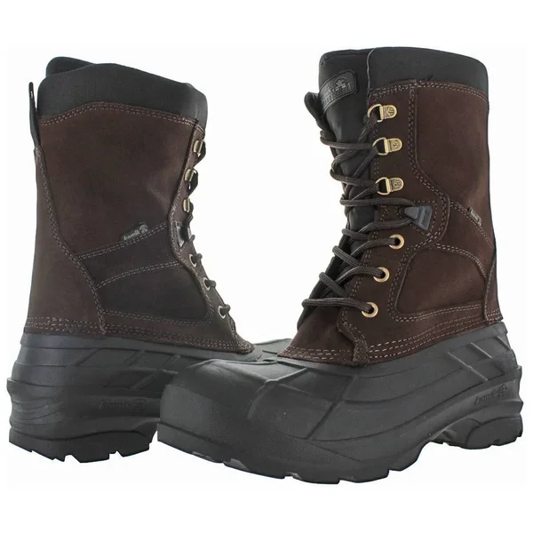 Kamik Men's Nationwide Waterproof Winter Boots, Dark Brown, 10