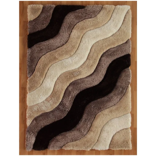 Linon Links Wave Shag Rug, Brown, 8x10 ft
