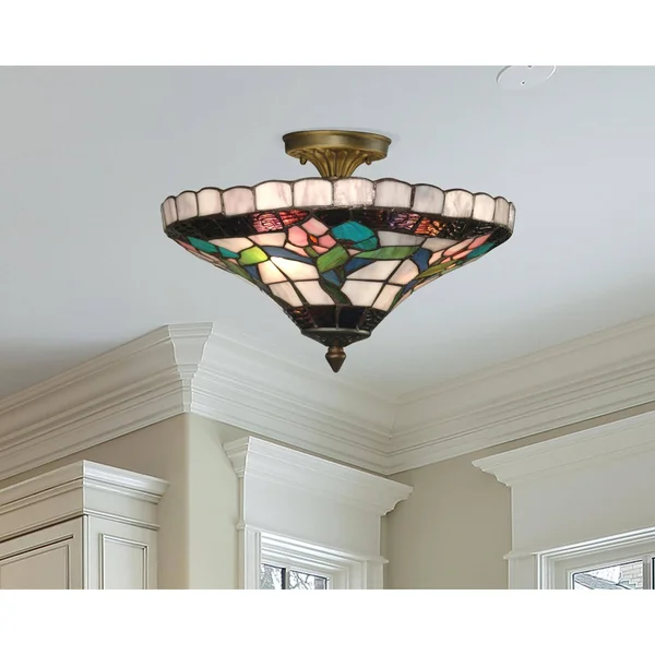 Dale Tiffany 7096/3LTF Hollyhock Flush Mount