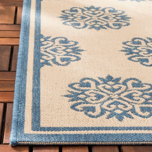 Safavieh 6&-7x22 x 6&-7x22 Square Beach House BHS181M Blue Creme Rug