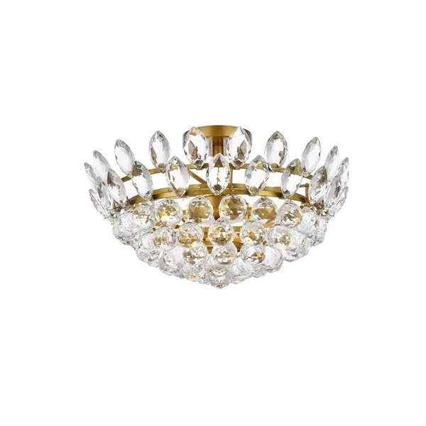 Elegant Lighting 1105F18BR Emilia 18 inch Flush Mount in Brass