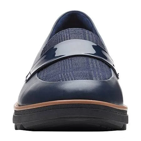 Clarks Womens Sharon Gracie Slip-On Shoe - 5 1/2 Medium, Blue