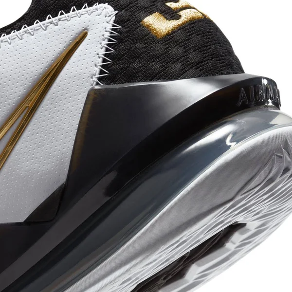 Nike Lebron 17 Low - Mens Basketball Shoes - White/Metallic Gold/Black, Size 7.5