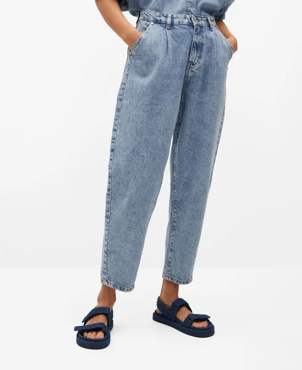 Mango - Dart Slouchy Jeans Light Blue - 4 - Women