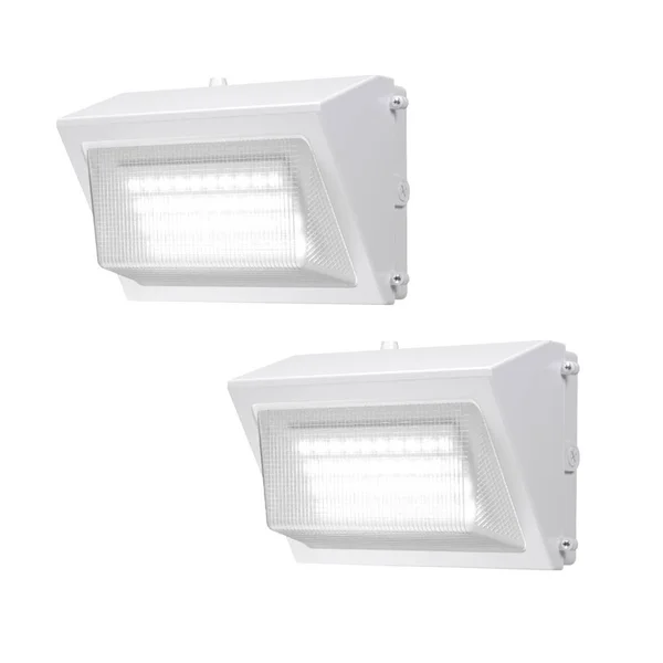PROBRITE 450-Watt Equivalent White Integrated Outdoor LED Wall Pack - 6800 Lumens, Dusk to Dawn Outdoor Security Light (2-Pack)