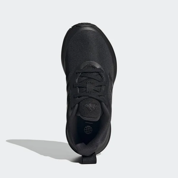 Adidas Big Kids& FortaRun Lace Running Shoes in Black/Black Size 4.5