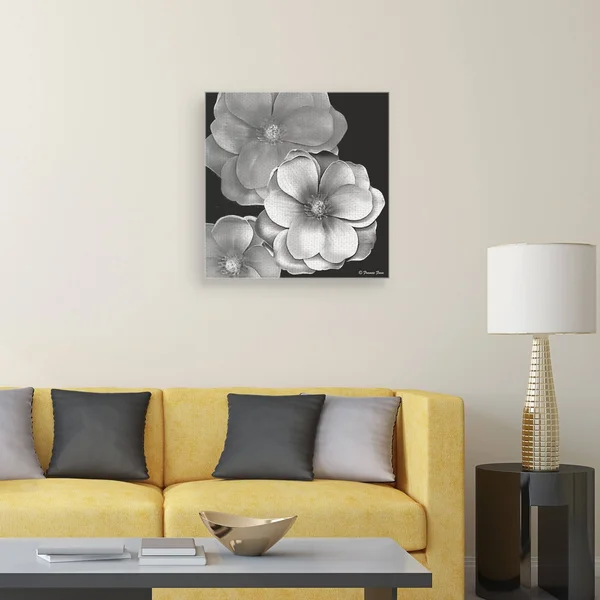 Masterpiece Art Gallery Black & White Magnolia by Frannie Funn Canvas Art Print 24 inch x 24 inch