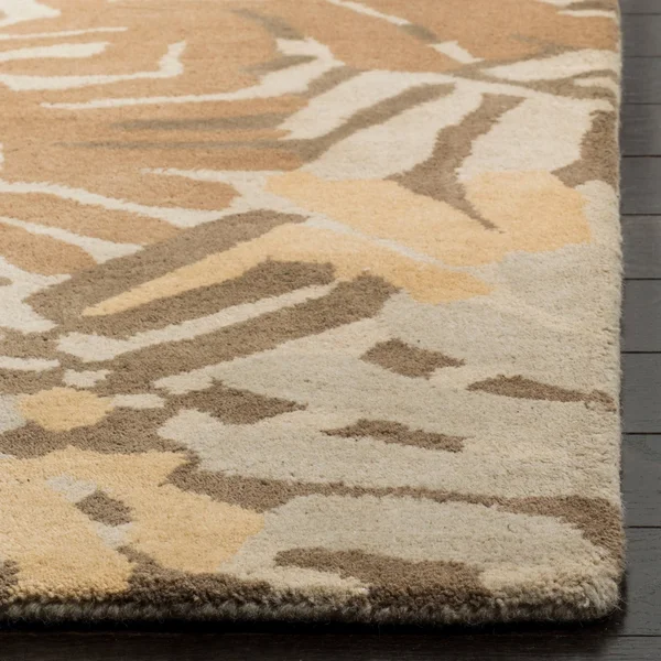 Safavieh 4& x 4& Round Martha Stewart Palm Leaf Oolong Tea Rug