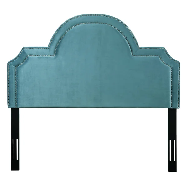 TOV Furniture Laylah King Headboard Sea Blue Velvet