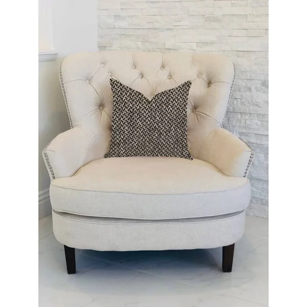 Plutus 18x22 x 18x22 Salt and Pepper Luxury Throw Pillow in Grey and Black Tones